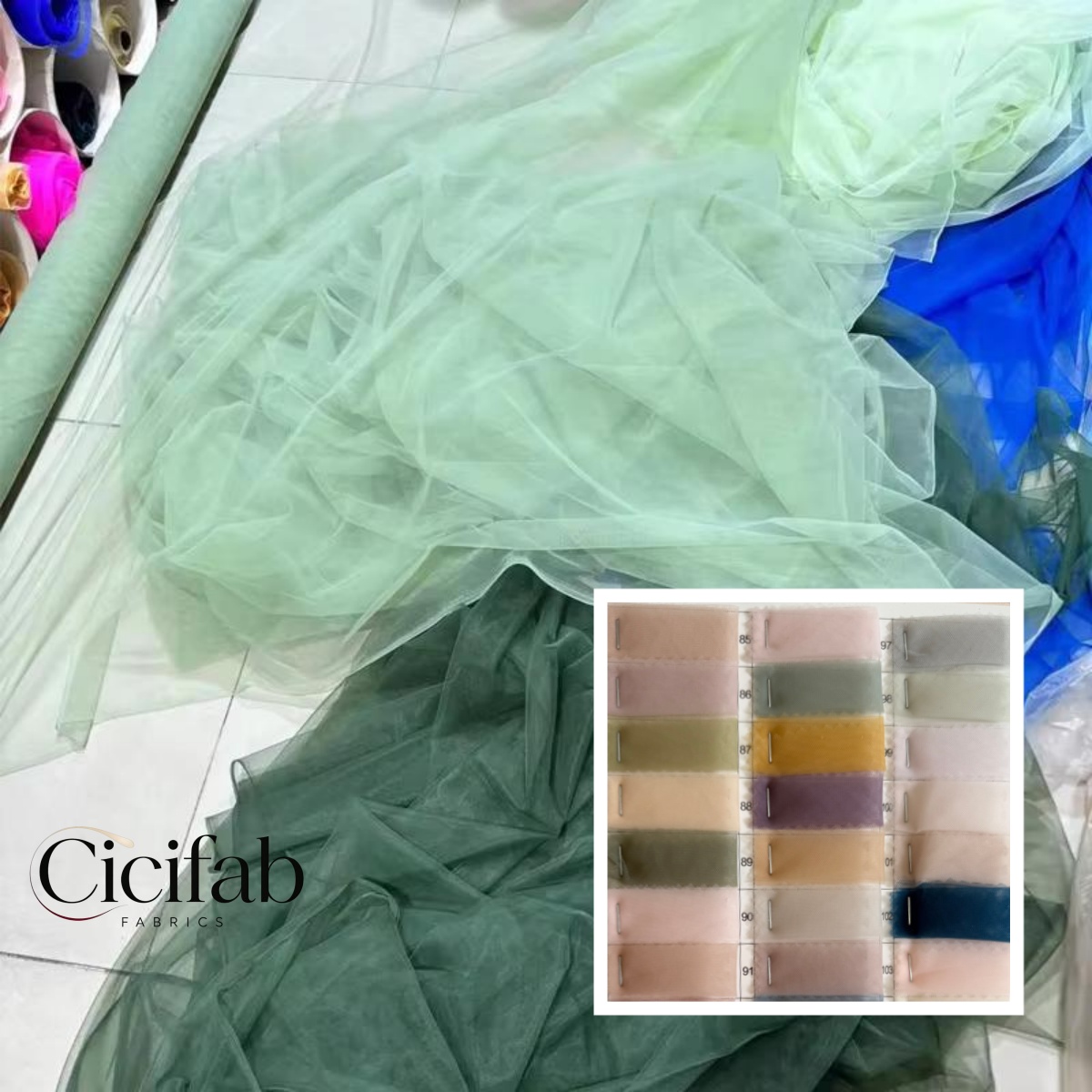 Wedding Backdrop Curtain - Vintage Green Stretch Tulle Fabric Soft