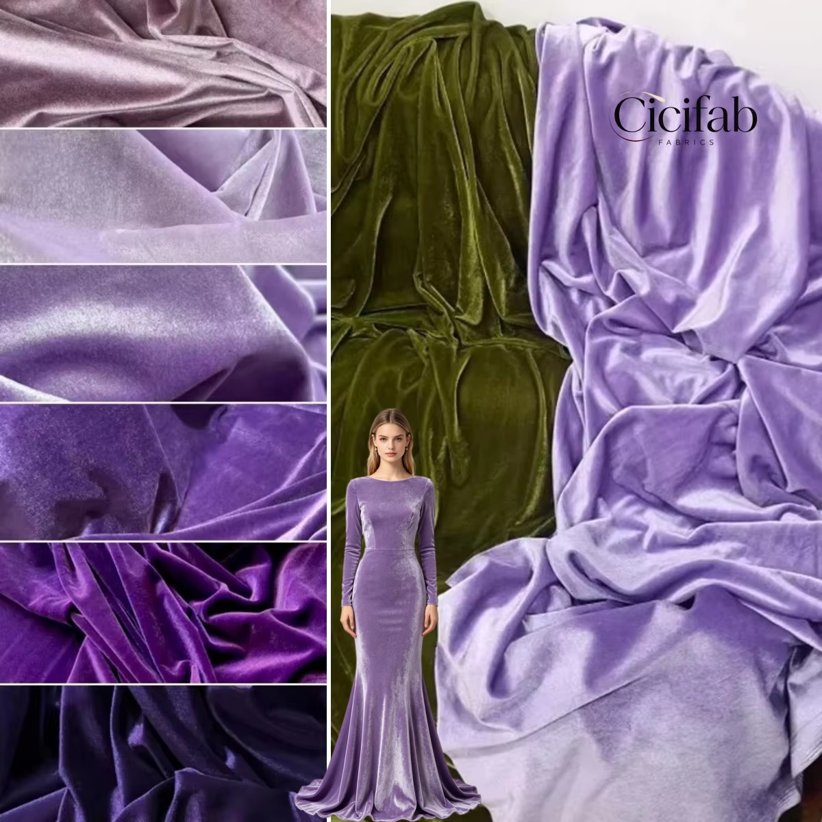 Wedding Backdrop Curtain - Purple Soft Velvet Fabric Drapeable Cloth