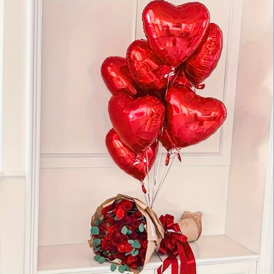 21pcs Red Heart-shaped Balloon - Wedding Decoration Supply 评论和价格
