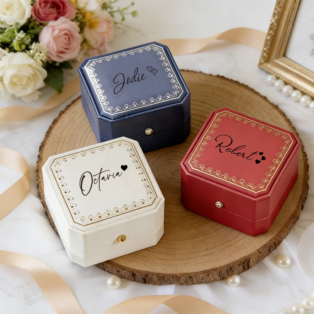 Personalized Faux Leather Ring - Wedding Packaging 评论和价格