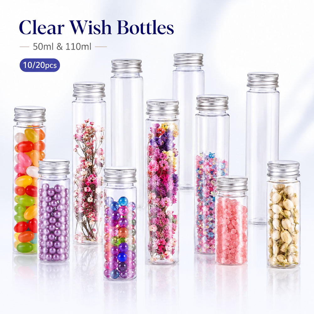 20pcs 50ml/100ml Clear Flat Tu - Wedding Decoration Supply 评论和价格
