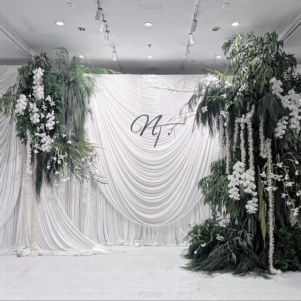 FSDKX Cheap White Ice Silk Clo - Wedding Backdrop Curtain 评论和价格