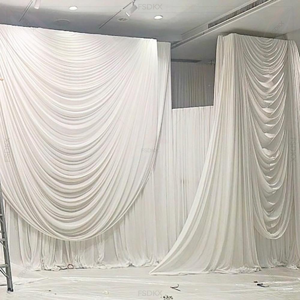 FSDKX Cheap White Ice Silk Clo - Wedding Backdrop Curtain 评论和价格