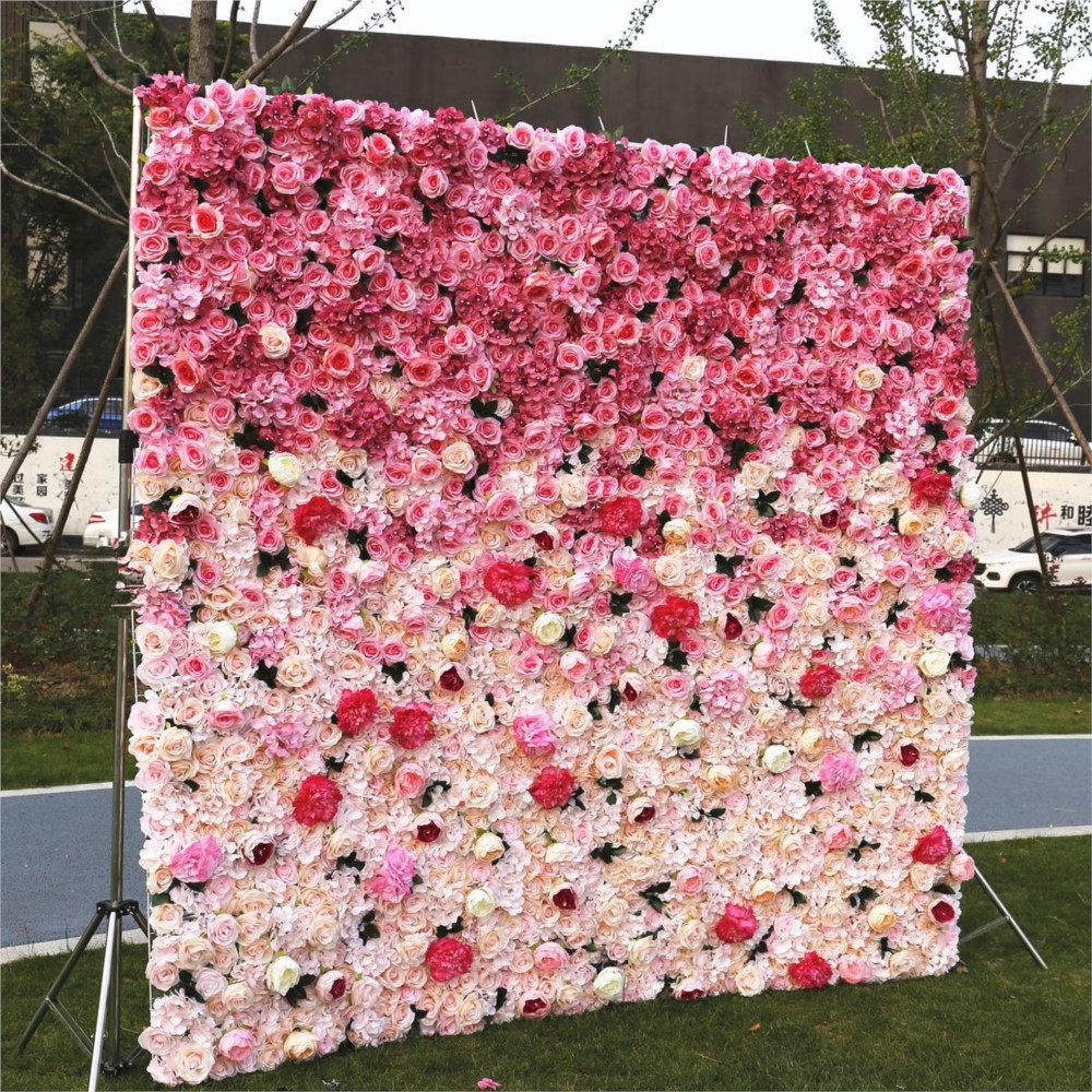 Uflower 5D Gradient Rose Artif - Wedding Backdrop Curtain 评论和价格