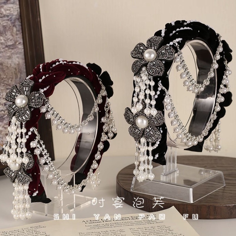 Ethnic Floral Velvet Headband  - Good Floral & Wedding Decor Supply Photos 评论和价格