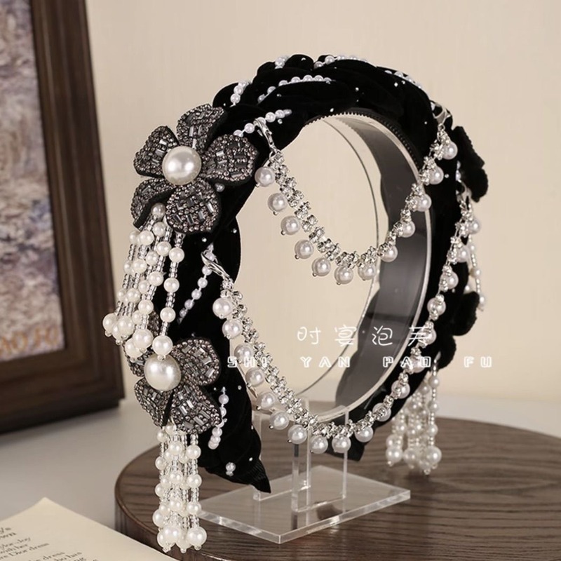 Ethnic Floral Velvet Headband  - Good Floral & Wedding Decor Supply Photos 评论和价格