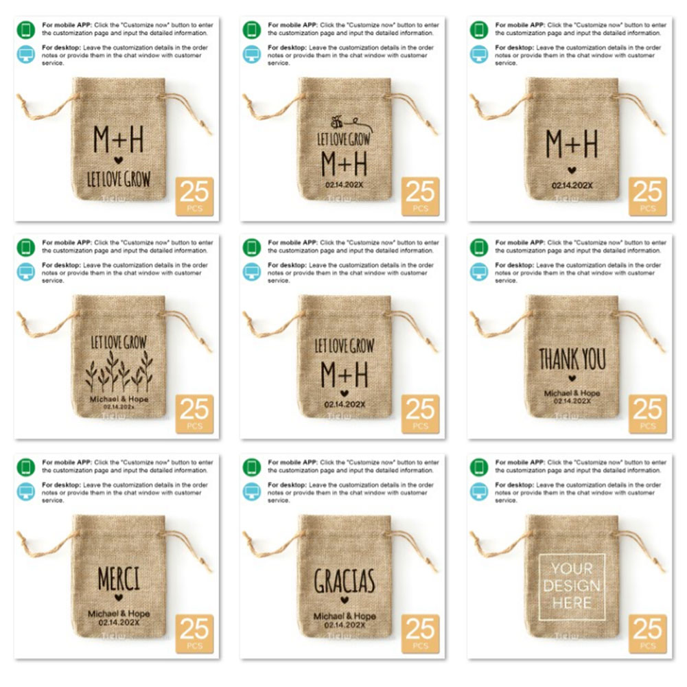 25PCS-Personalized Burlap Wedd - Wedding Supply List 评论和价格