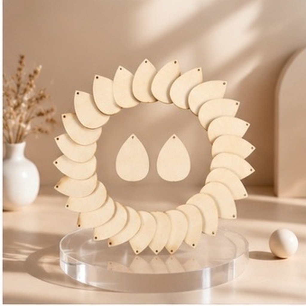 50Pcs Water Drop Wooden Blanks - Wedding Decoration Supply 评论和价格