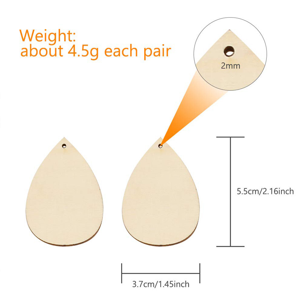 50Pcs Water Drop Wooden Blanks - Wedding Decoration Supply 评论和价格