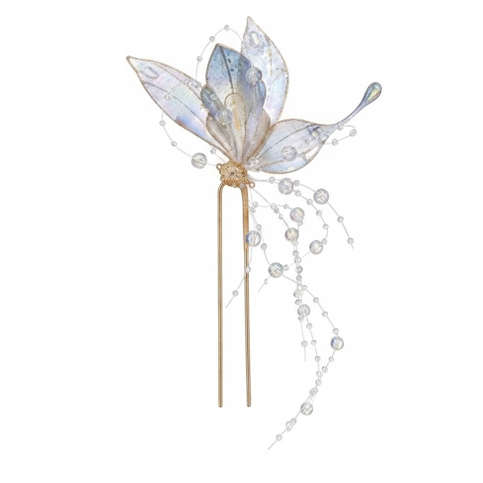 Women Butterfly Tassel Hairpin - Wedding Decoration Supply 评论和价格