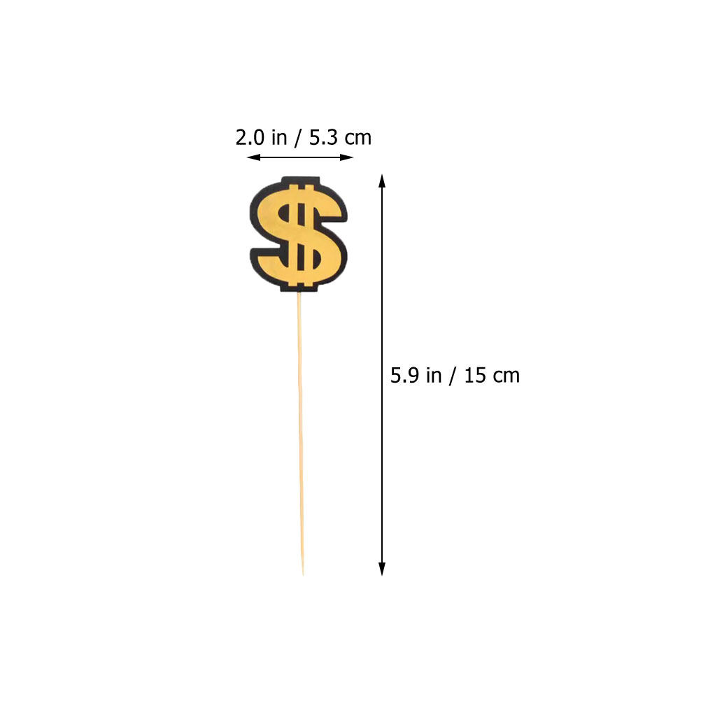 3PCS Cake Insert Flags Golden  - Wedding Decoration Supply 评论和价格
