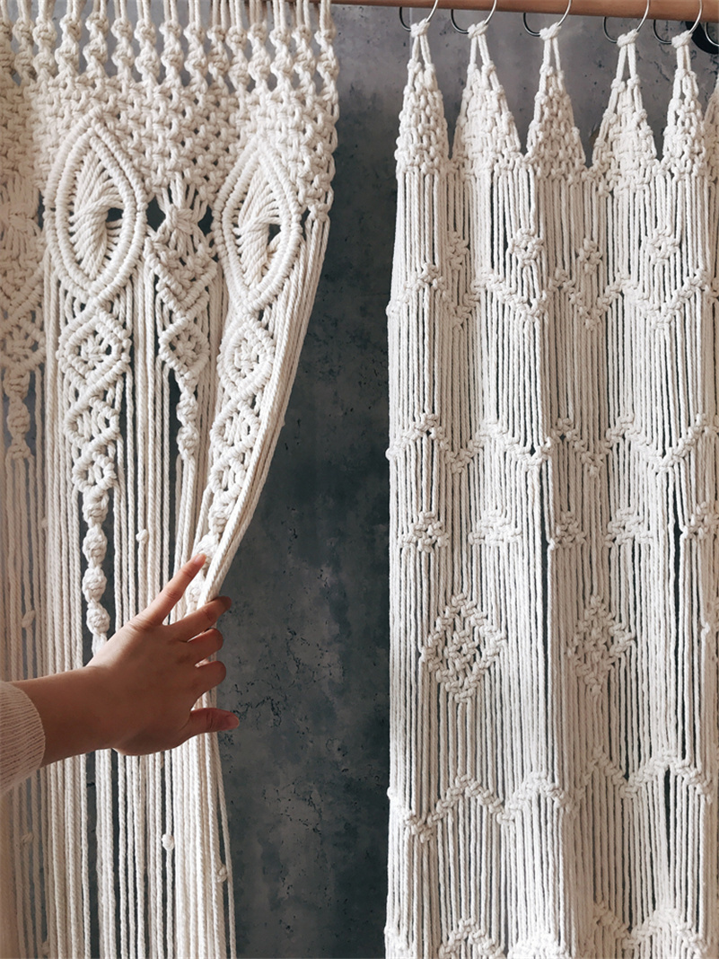 Hand-woven Bohemia Macrame Cot - Wedding Backdrop Curtain 评论和价格