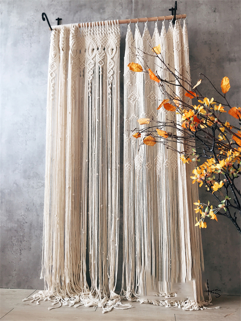 Hand-woven Bohemia Macrame Cot - Wedding Backdrop Curtain 评论和价格