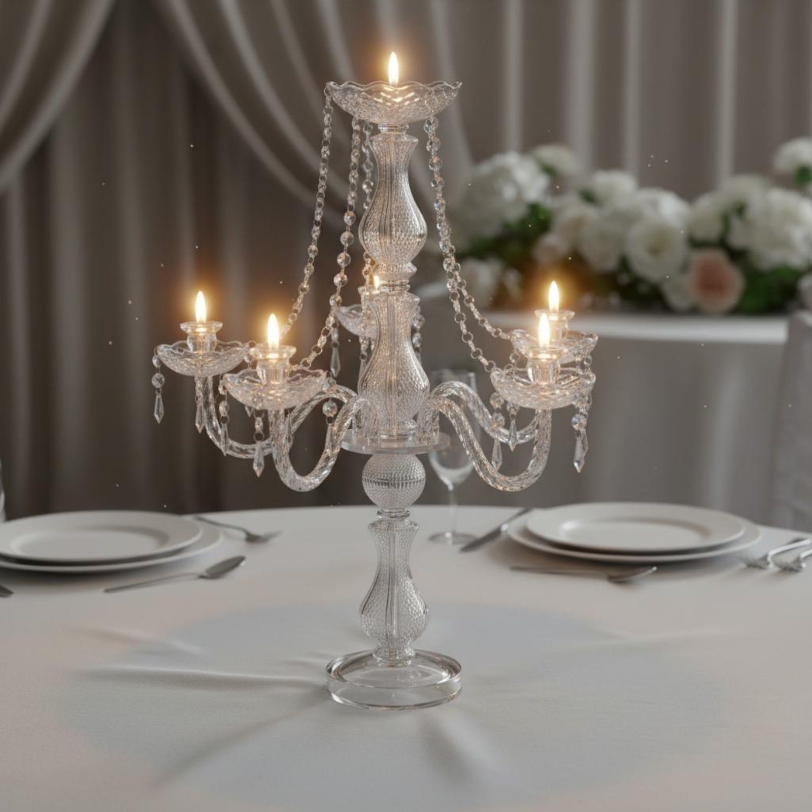 Crystal Candelabra Elegant Wed - Wedding Decoration Supply 评论和价格