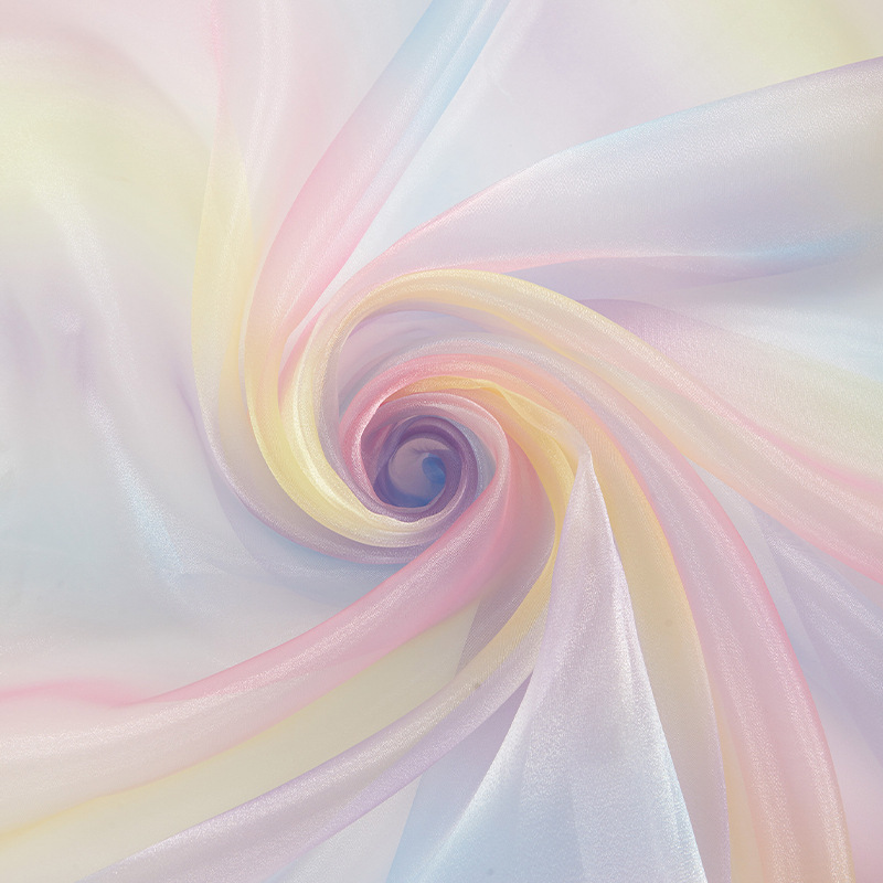 Dreamy Rainbow Gradient Organz - Wedding Backdrop Curtain 评论和价格