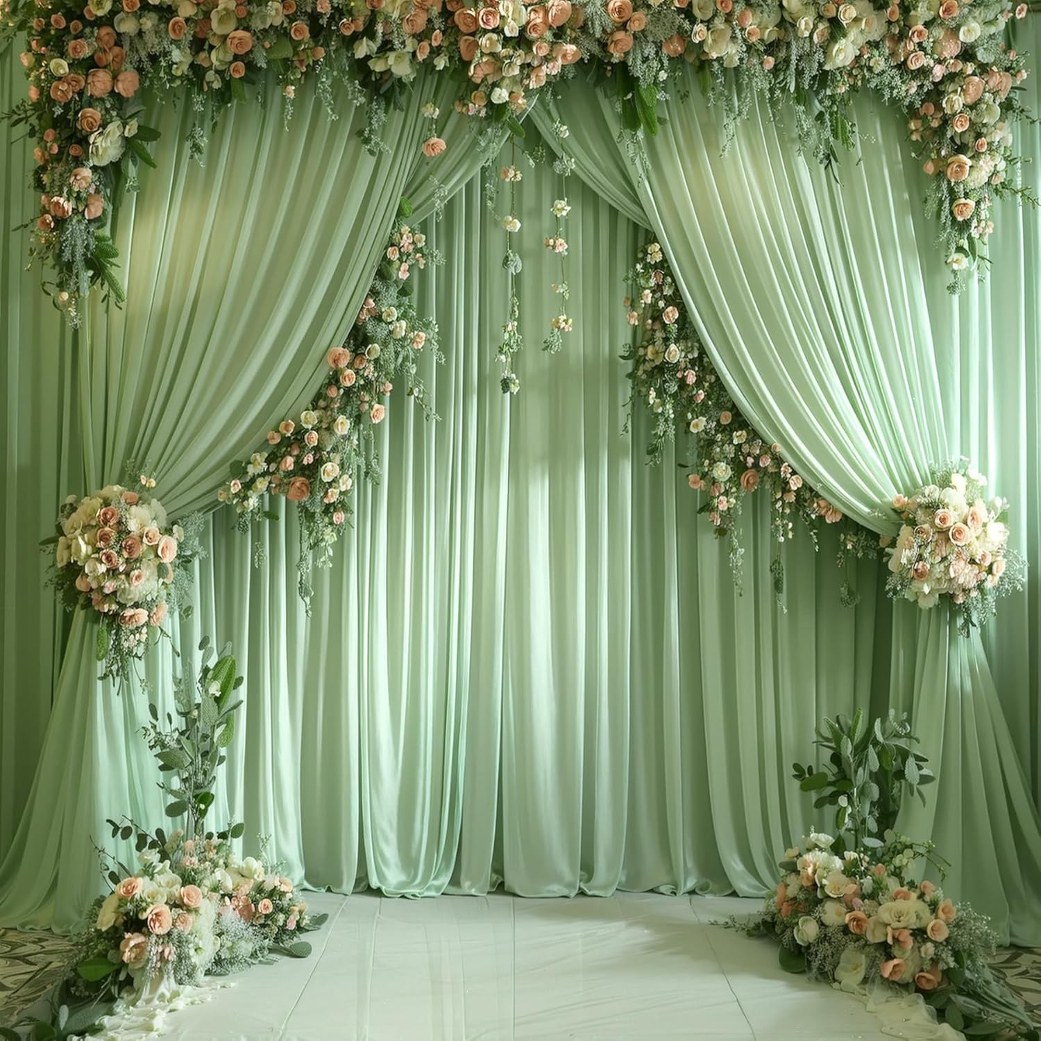 White Backdrop Curtains for Pa - Wedding Backdrop Curtain 评论和价格