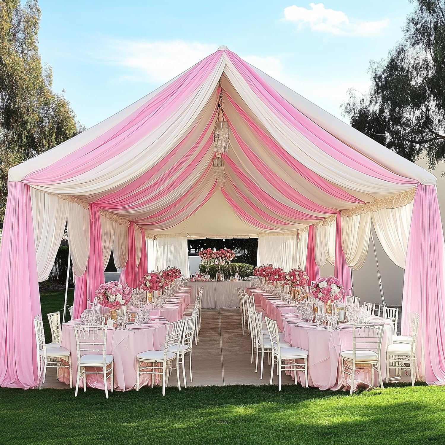 White Backdrop Curtains for Pa - Wedding Backdrop Curtain 评论和价格