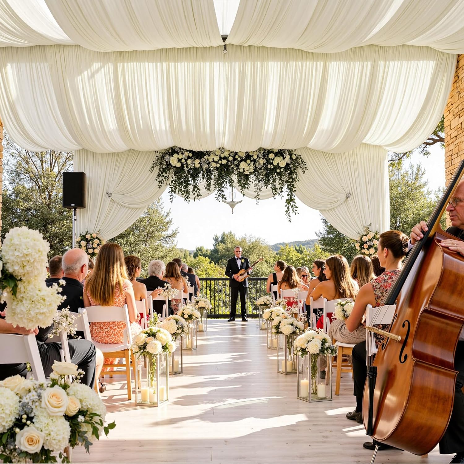 White Backdrop Curtains for Pa - Wedding Backdrop Curtain 评论和价格