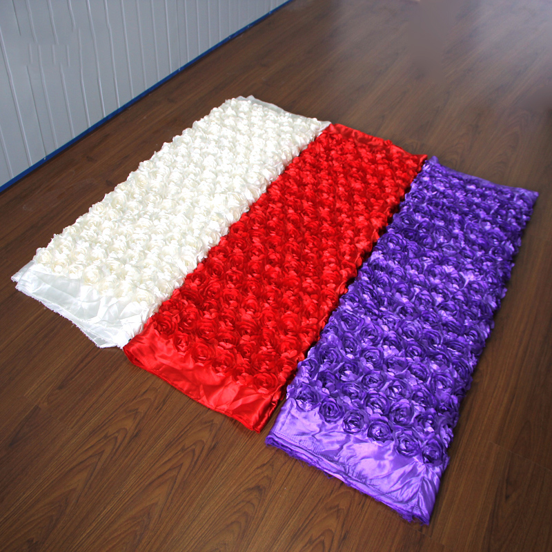 10Yard Satin Fabric 3D Rose Fl - Wedding Backdrop Curtain 评论和价格