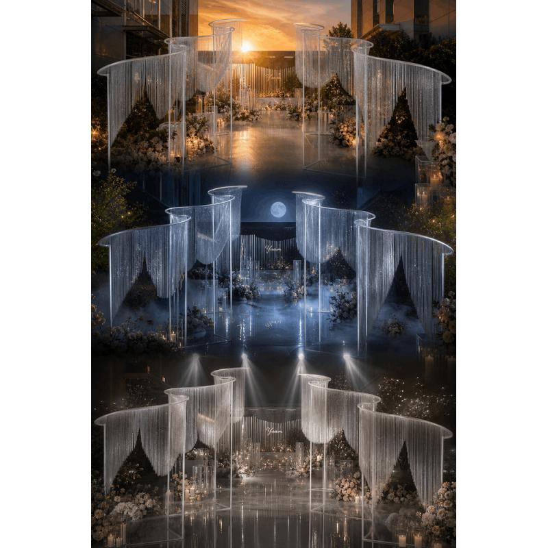 240-300 CM Tall Luxury  S Shap - Wedding Backdrop Curtain 评论和价格