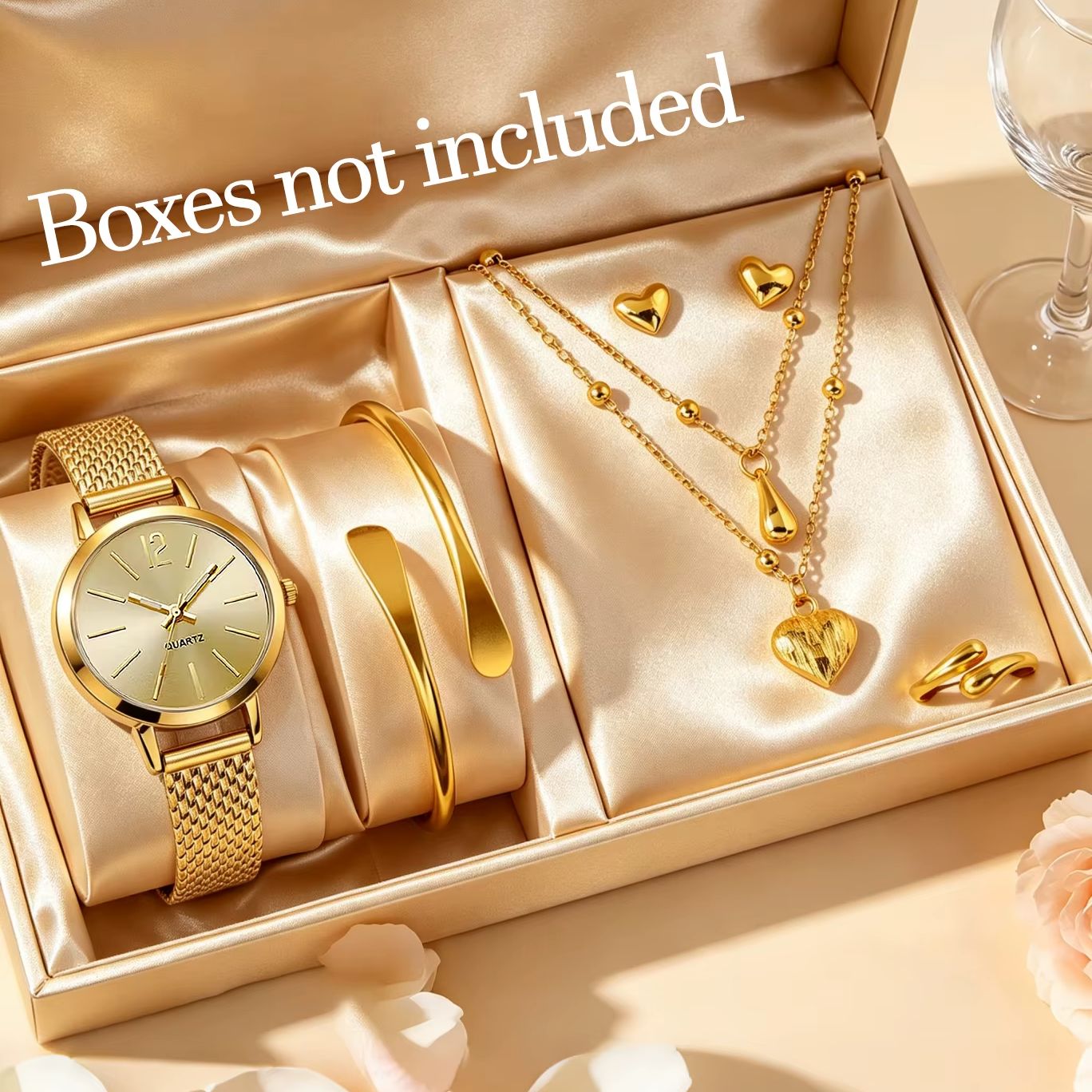 Women's 6-Piece Gold Watch and - Wedding Package Gold 评论和价格