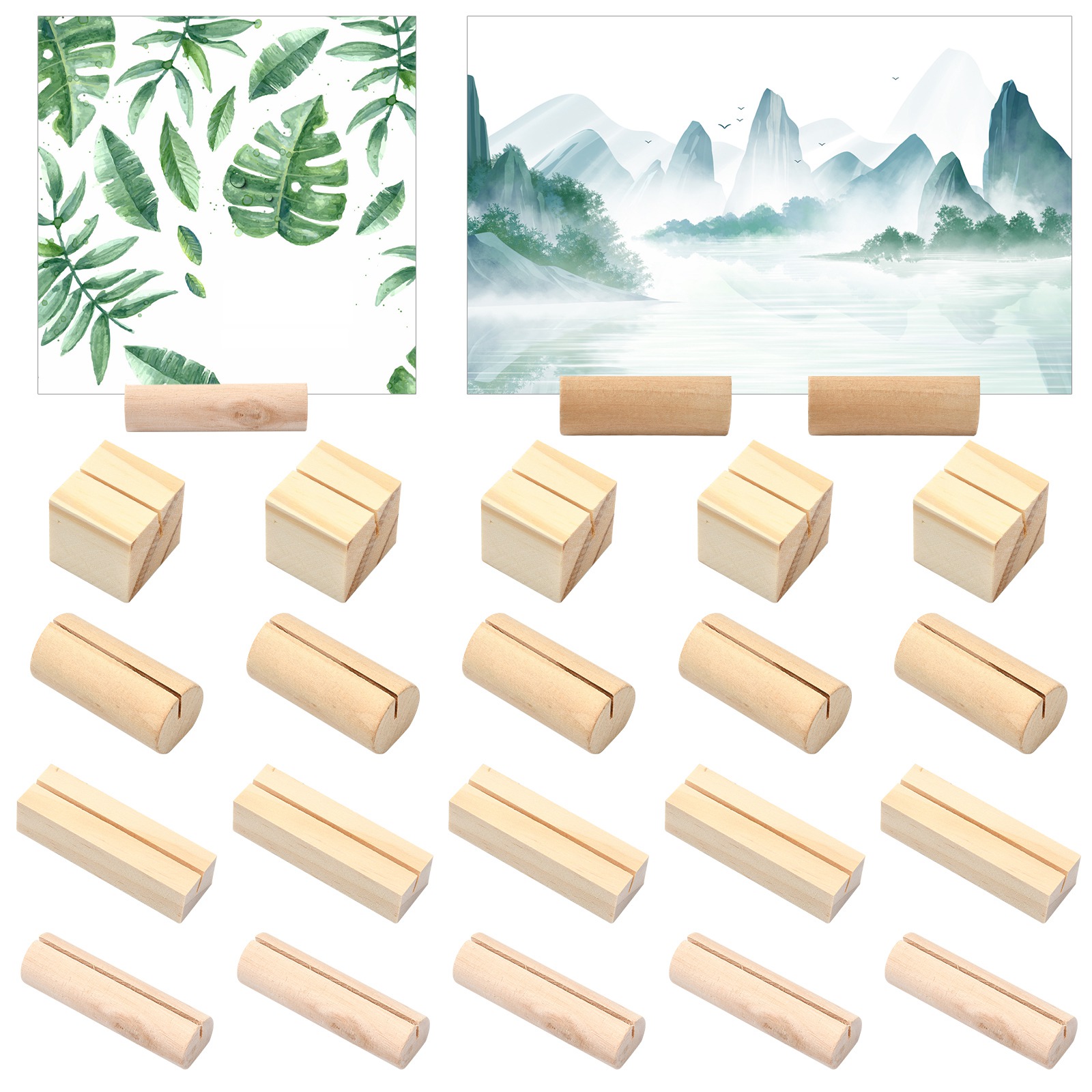 20Pcs 4 Styles Wooden Place Ca - Place Card Holder 评论和价格